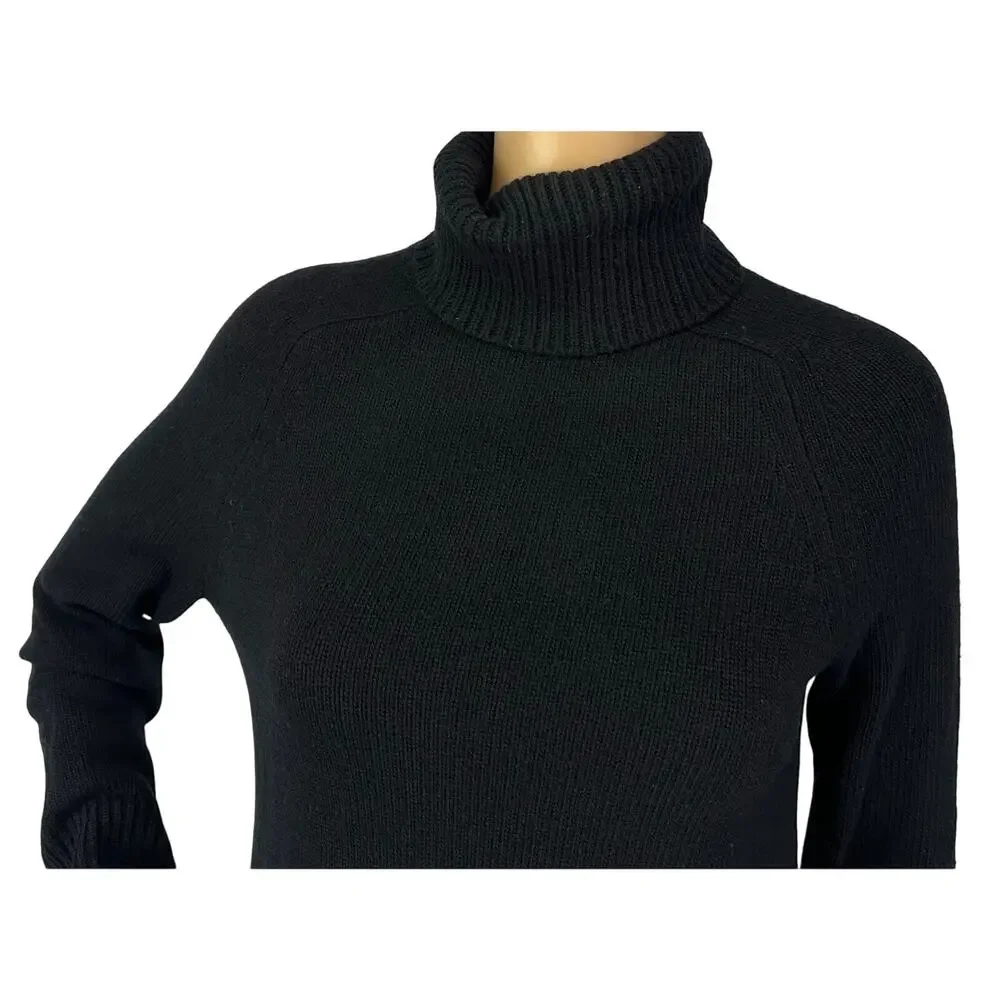 J. Crew Classic Wool Cashmere Turtleneck Sweater Black E6301 Size XS